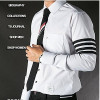 THOM BROWNE 견장 포인트 스판 셔츠