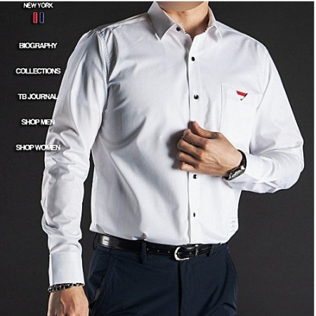 THOM BROWNE 탐 포켓 포인트 셔츠