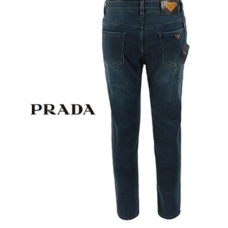 PRADA 골드 로고 슬림 일자진