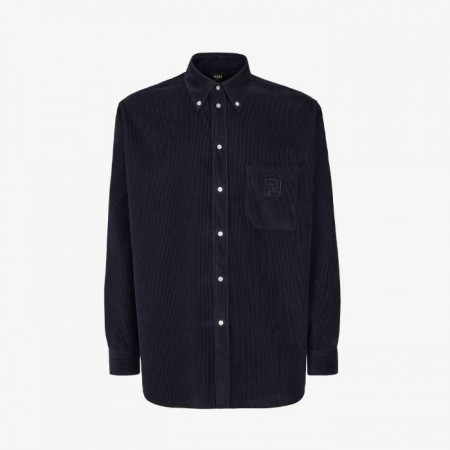 FENDI 블루 코듀로이 셔츠