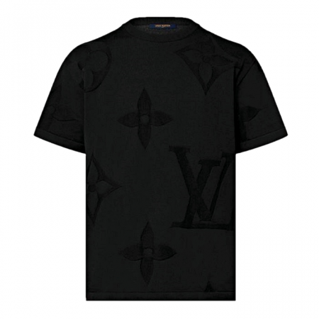 LOUIS VUITTON 모노그램 쇼트 슬리브드 코튼 크루넥