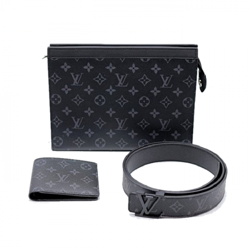 LOUIS VUITTON 이클립스 클러치+지갑+벨트 3종 SET