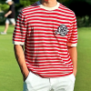 지포어 GFORE 메쉬 스트립 라운드 티셔츠