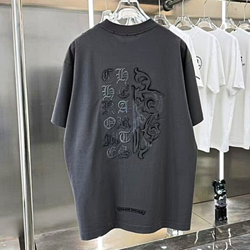 CHROME HEARTS 백 플로랄 로고 반팔 티셔츠
