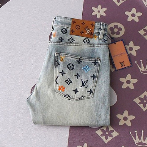 LOUIS VUITTON 멀티포인트 자수로고 스판 데님진