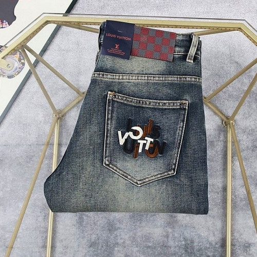 LOUIS VUITTON 레터링자수로고 스판 데님진