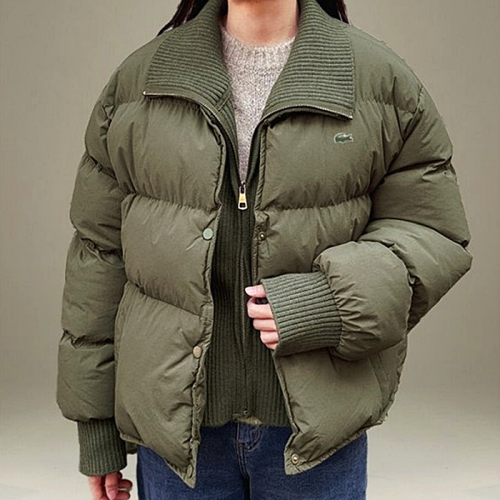 라코스테 LACOSTE 히든 니트카라 패딩
