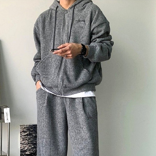 스투시 STUSSY 골지 후드 집업 SET