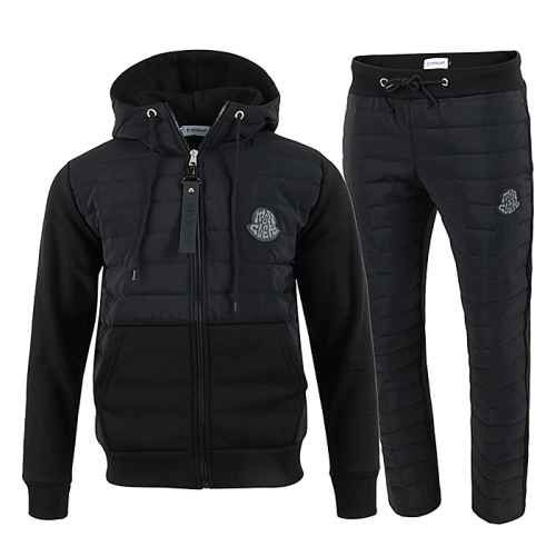 Moncler 시어링 로고 패치 패딩집업 셋업 SET