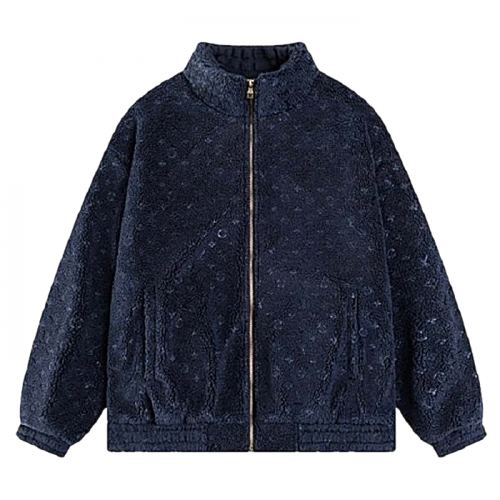 LOUIS VUITTON 모노그램 패턴 플리스 자켓
