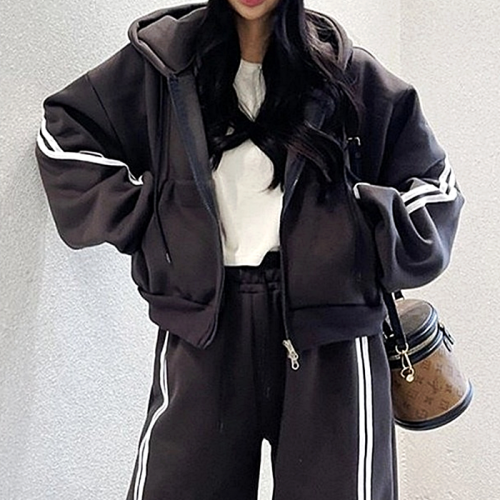 발렌시*가 BALENCIAGA 라인 후드 기모 트레이닝 SET