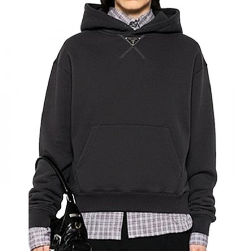PRADA 센터 플레이트 기모 후드