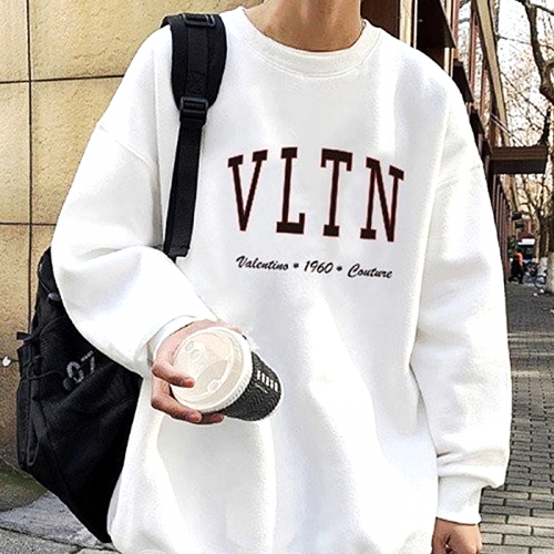 VALENTINO COUTURE VLTN 로고 밍크양기모 티셔츠