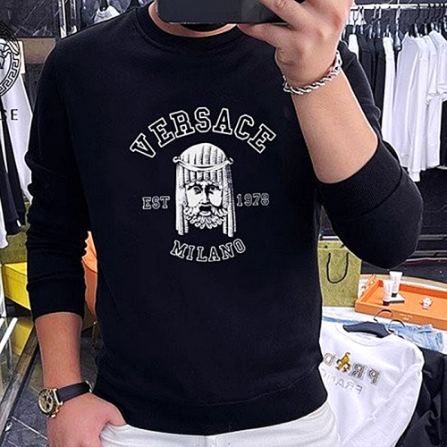 VERSACE 밀라노 런웨이 프린팅 밍크양기모 티셔츠
