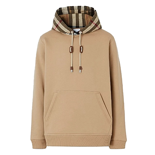 BURBERRY 체크후드 코튼 블렌드 후드