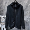 Chrome hearts 가죽패치 니트 후드 집업