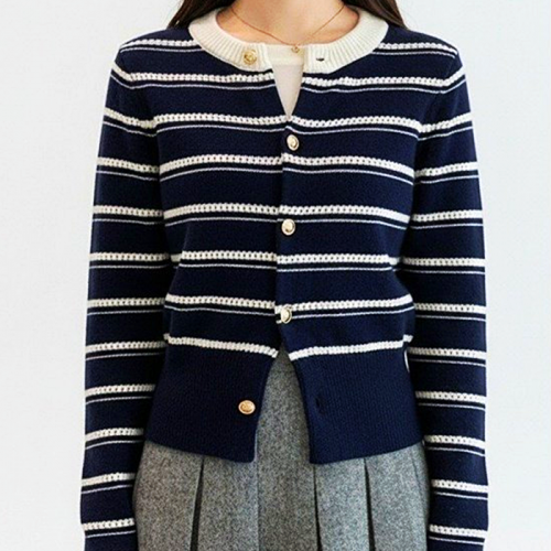 MIUMIU 넥 포인트 ST 니트 셔츠 가디건 25-883