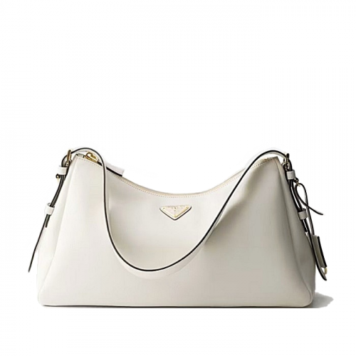 PRADA 에메 라지 레더 숄더백 - 화이트