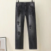 Chrome hearts 가죽패치 로고스판 워싱 데님팬츠