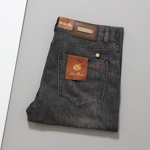 로로피아나 Loro Piana 브라운 레더탭 데님 팬츠