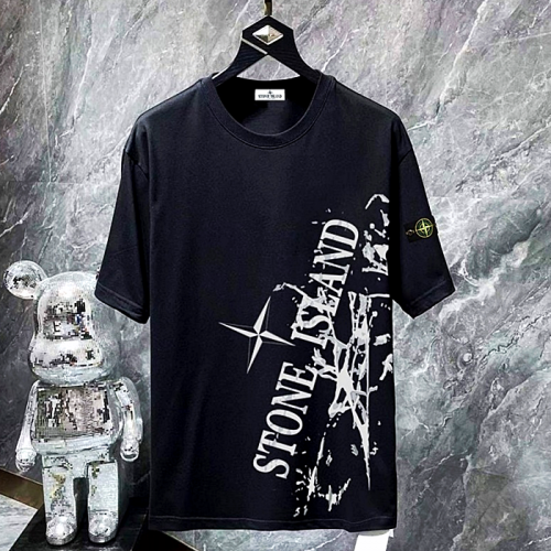 STONE ISLAND 빅 물감 시그니처 로고 반팔티셔츠