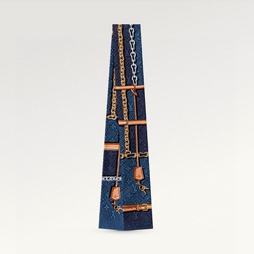 LOUIS VUITTON 네이비 방도 스카프