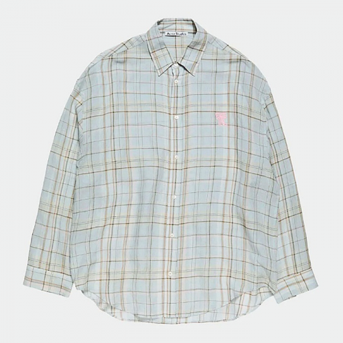 Acne Studios 보우로고 리넨 체크셔츠