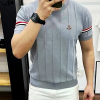 Moncler 옴므 삼선 반팔 라운드 니트 25605
