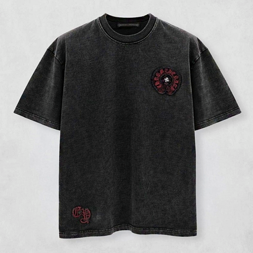 Chrome hearts 홀스슈 스틸 로고 패치 피그먼트 빈티지 숏 슬리브