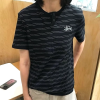 STUSSY 스트라이프 헨리넥 티셔츠