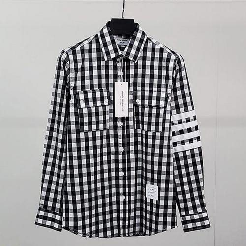 THOM BROWNE 사선완장 건클럽 체크 셔츠