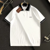 Loro Piana 배색카라 자수로고 노버튼 쿨링 니트카라