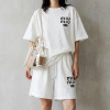 MIUMIU 메인 로고 오버핏 하프 셋업