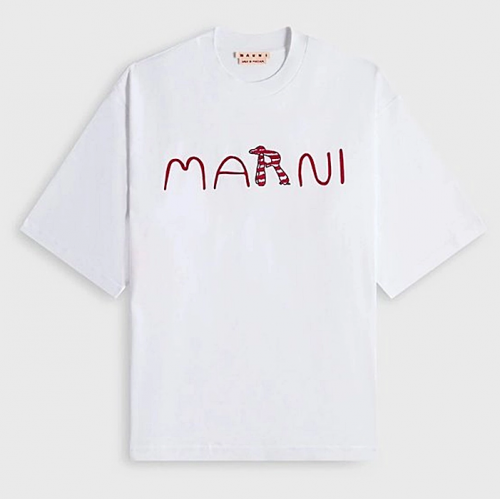 마르니 MARNI 플록알파벳 티셔츠