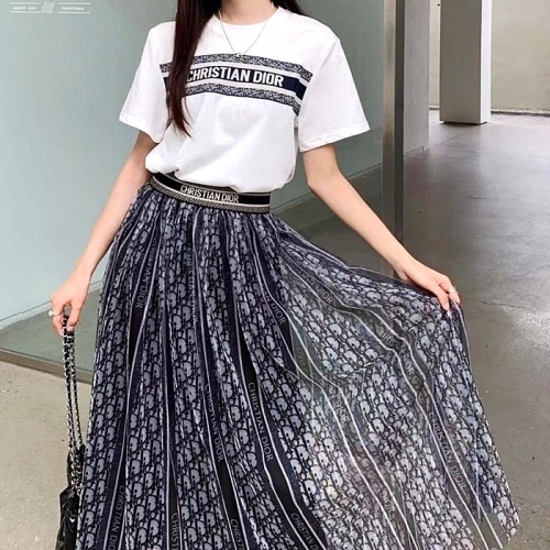 DIOR 로고 티셔츠 & 스커트 SET