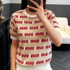 미우 MIUMIU 로고 니트