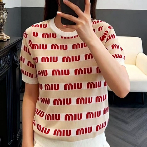 미우 MIUMIU 로고 니트
