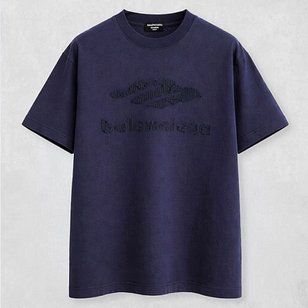 BALENCIAGA BB 부크레 믹스 로고 빈티지 숏 슬리브