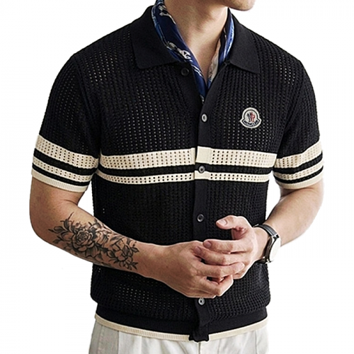 Moncler 옴므 펀칭 짜임 카라 셔츠 니트 2571