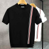 Moncler 좌삼선 라인 라운드 반팔 니트 DX039