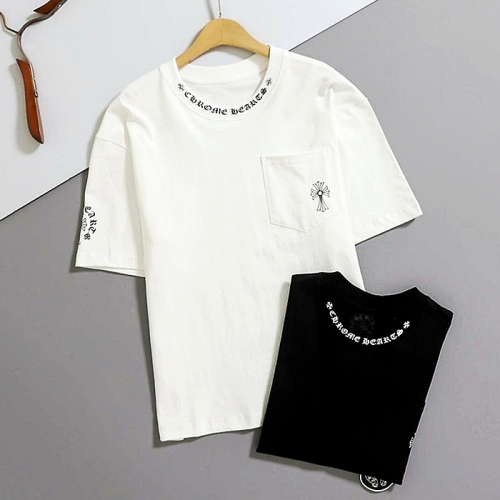 Chrome Hearts 포켓 라운드 포인트 레터링 반팔 티셔츠