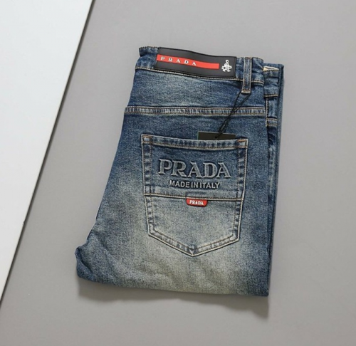 PRADA 엠브로이드 레드패치 데님팬츠