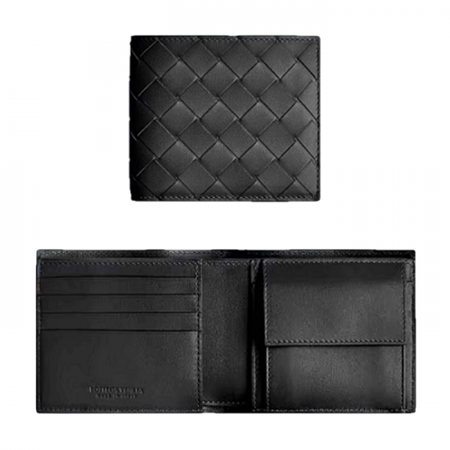 BOTTEGA VENETA 동전지갑 인트레치아토 폴더형 지갑 - 블랙
