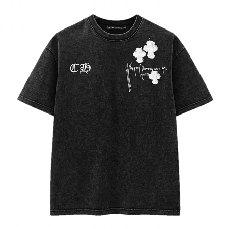 Chrome Hearts 피그먼트 빈티지 워싱 숏 슬리브