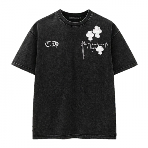 Chrome Hearts 피그먼트 빈티지 워싱 숏 슬리브