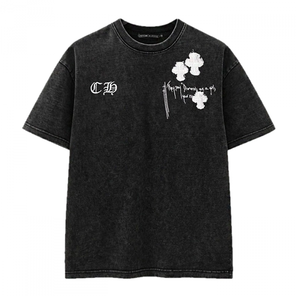 Chrome Hearts 피그먼트 빈티지 워싱 숏 슬리브