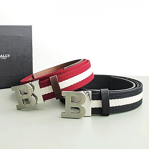 BALLY 캐주얼 로고 삼선 벨트