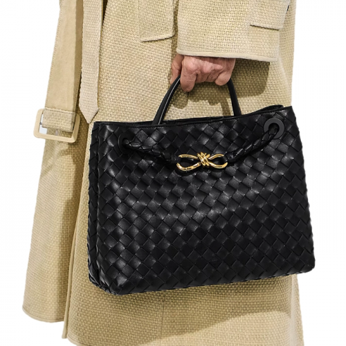 BOTTEGA VENETA 미디엄 안디아모 - 블랙 & 골드