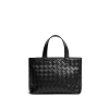 BOTTEGA VENETA 미니 인트레치아토 지퍼 토트 백 - 블랙