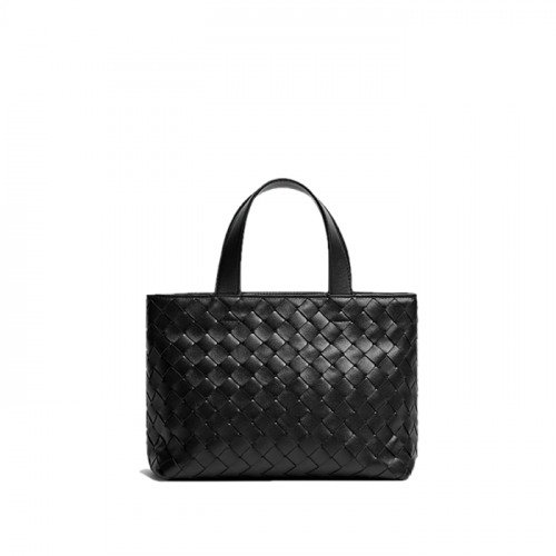 BOTTEGA VENETA 미니 인트레치아토 지퍼 토트 백 - 블랙